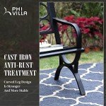 PHI VILLA 50-Inch Floral Design Outdoor Bench