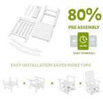 Set of 2 High Back Rocking Chairs - White