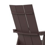 Dark Brown Modern Adirondack Dining Chair for Outdoors