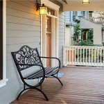 PHI VILLA 50-Inch Floral Design Outdoor Bench