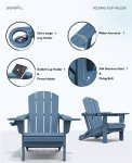 Navy Folding Adirondack Chairs Set of 4