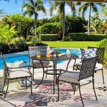 Stackable Outdoor Dining Chairs Set of 4