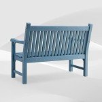 Blue Two-Person All-Weather Garden Bench