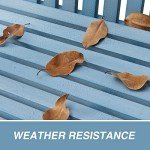 Blue Two-Person All-Weather Garden Bench