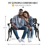 VINGLI 42.5" Outdoor Rose Loveseat Bench