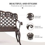 VINGLI 42.5" Outdoor Rose Loveseat Bench