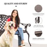 VINGLI 42.5" Outdoor Rose Loveseat Bench