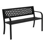 Metal Outdoor Garden Bench for Patio and Deck