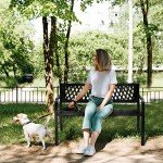 Metal Outdoor Garden Bench for Patio and Deck