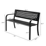 Metal Outdoor Garden Bench for Patio and Deck