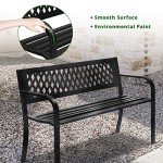Metal Outdoor Garden Bench for Patio and Deck