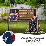 Stylish 50” Outdoor Bench with American Flag Design