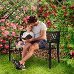 Metal Outdoor Garden Bench for Patio and Deck