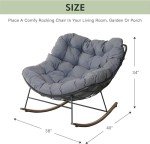 Cozy Gray Outdoor Rocking Chair with Cushion