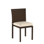 4 Stackable Wicker Patio Chairs with Cushions