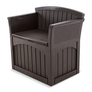 Suncast 31 Gallon Outdoor Storage Bench, Java