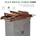 Outdoor Storage Cabinet and Potting Bench Table