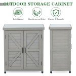 Outdoor Storage Cabinet and Potting Bench Table
