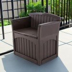 Suncast 31 Gallon Outdoor Storage Bench, Java