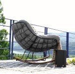 Cozy Gray Outdoor Rocking Chair with Cushion