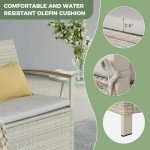 Warm Gray Patio Storage Bench with Cushion