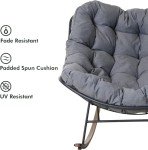 Cozy Gray Outdoor Rocking Chair with Cushion