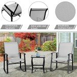 3-Piece Outdoor Rocking Bistro Set - Light Gray