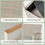 Warm Gray Patio Storage Bench with Cushion