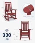 Red Outdoor Patio Rocking Chair by KINGYES