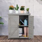 Outdoor Storage Cabinet and Potting Bench Table