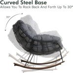 Cozy Gray Outdoor Rocking Chair with Cushion