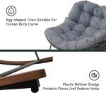 Cozy Gray Outdoor Rocking Chair with Cushion