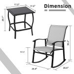3-Piece Outdoor Rocking Bistro Set - Light Gray