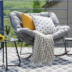 Cozy Gray Outdoor Rocking Chair with Cushion