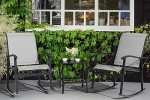 3-Piece Outdoor Rocking Bistro Set - Light Gray