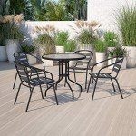 Set of 4 Stackable Aluminum Patio Chairs