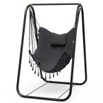 Heavy-Duty Hammock Chair with Stand - Grey