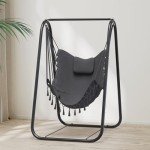 Heavy-Duty Hammock Chair with Stand - Grey