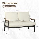 Wicker Backrest Patio Sofa with Cushions