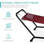Red Outdoor Hammock Bed with Stand and Pillow