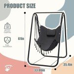 Heavy-Duty Hammock Chair with Stand - Grey