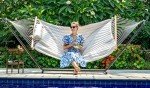 Double Outdoor Hammock with Steel Stand & Pad
