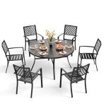 7-Piece Outdoor Dining Set with Round Table