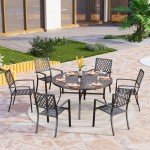 7-Piece Outdoor Dining Set with Round Table