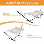 Double Outdoor Hammock with Steel Stand & Pad