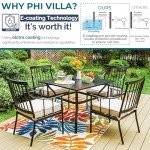 5-Piece Patio Dining Set with Cushions and Umbrella Hole