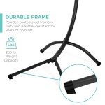 Teal Curved Steel Outdoor Hanging Chaise Lounge Chair