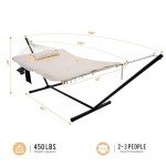 Double Outdoor Hammock with Steel Stand & Pad