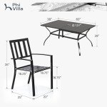 7-Piece Metal Outdoor Patio Dining Set with Umbrella