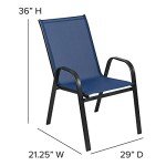 Set of 4 Navy Stackable Outdoor Chairs